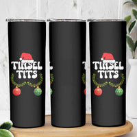 Christmas Tinsel Tits Skinny Tumbler Funny Xmas Couple Matching - Wonder Print Shop