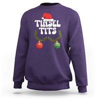 Christmas Tinsel Tits Sweatshirt Funny Xmas Couple Matching - Wonder Print Shop