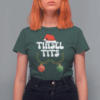 Christmas Tinsel Tits T Shirt For Women Funny Xmas Couple Matching - Wonder Print Shop