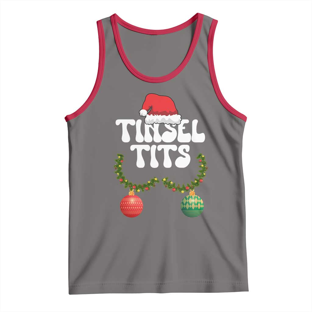 Christmas Tinsel Tits Tank Top Funny Xmas Couple Matching - Wonder Print Shop
