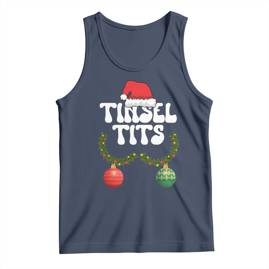 Christmas Tinsel Tits Tank Top Funny Xmas Couple Matching - Wonder Print Shop