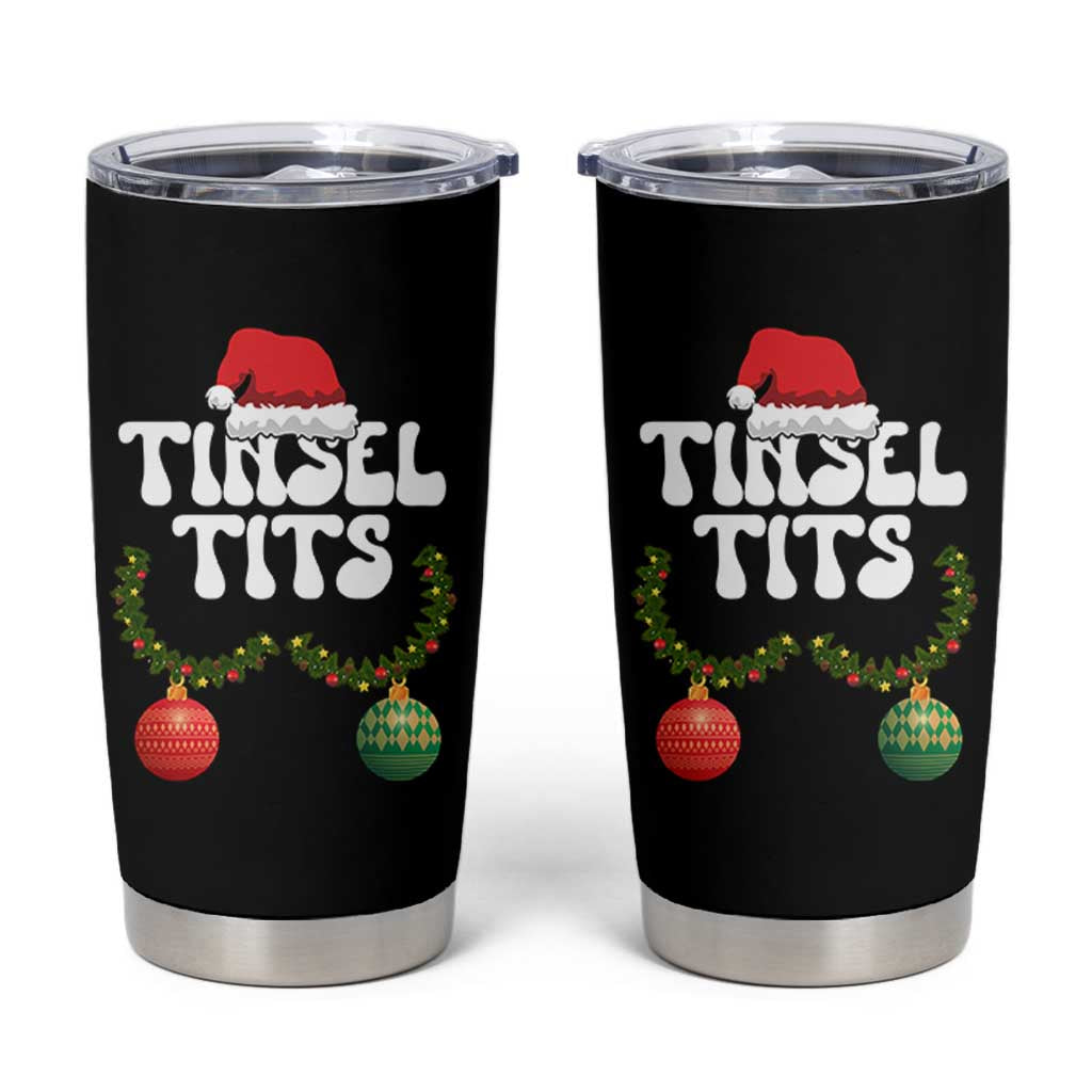 Christmas Tinsel Tits Tumbler Cup Funny Xmas Couple Matching - Wonder Print Shop