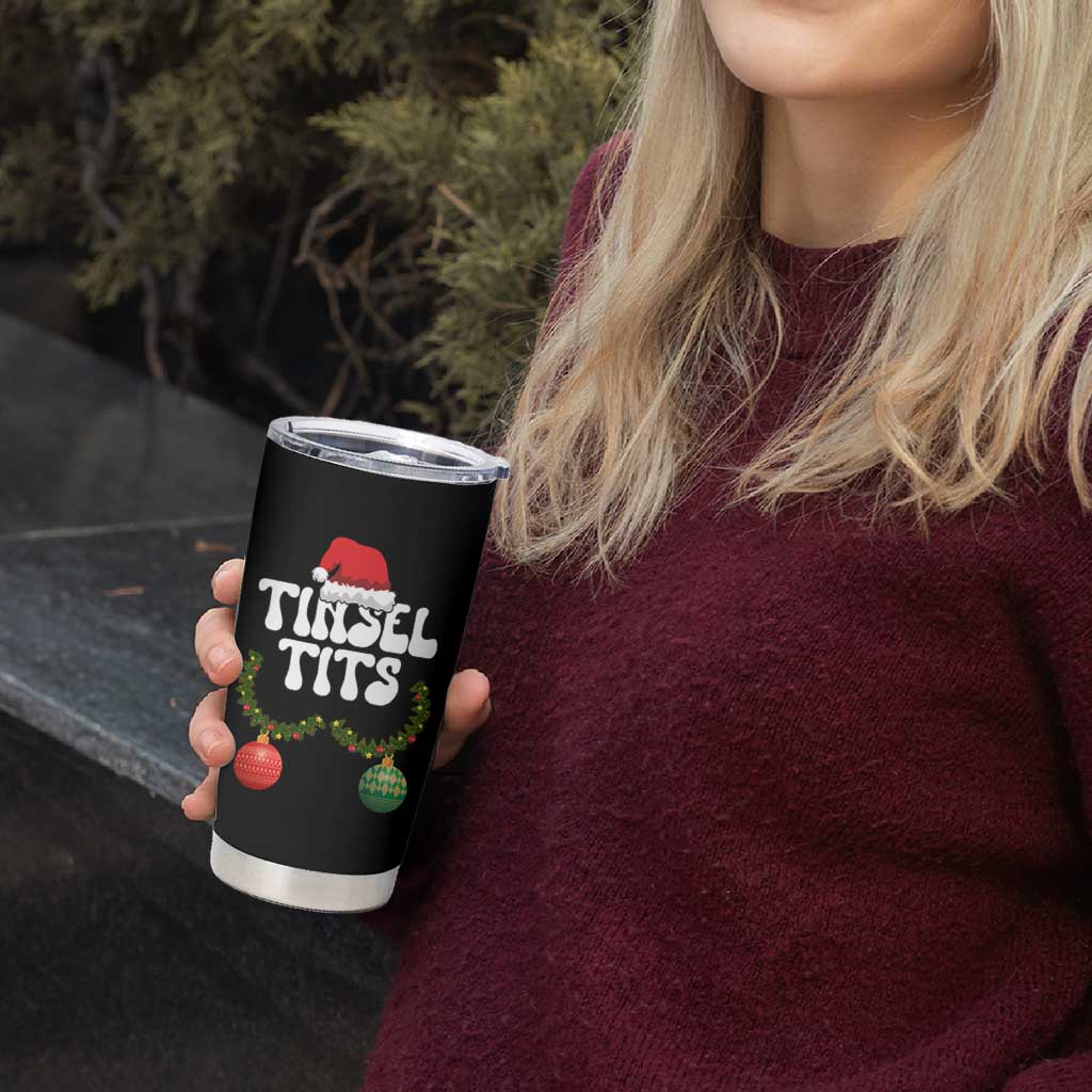 Christmas Tinsel Tits Tumbler Cup Funny Xmas Couple Matching - Wonder Print Shop