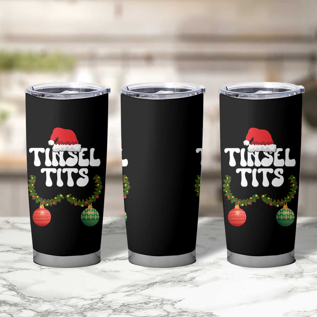 Christmas Tinsel Tits Tumbler Cup Funny Xmas Couple Matching - Wonder Print Shop