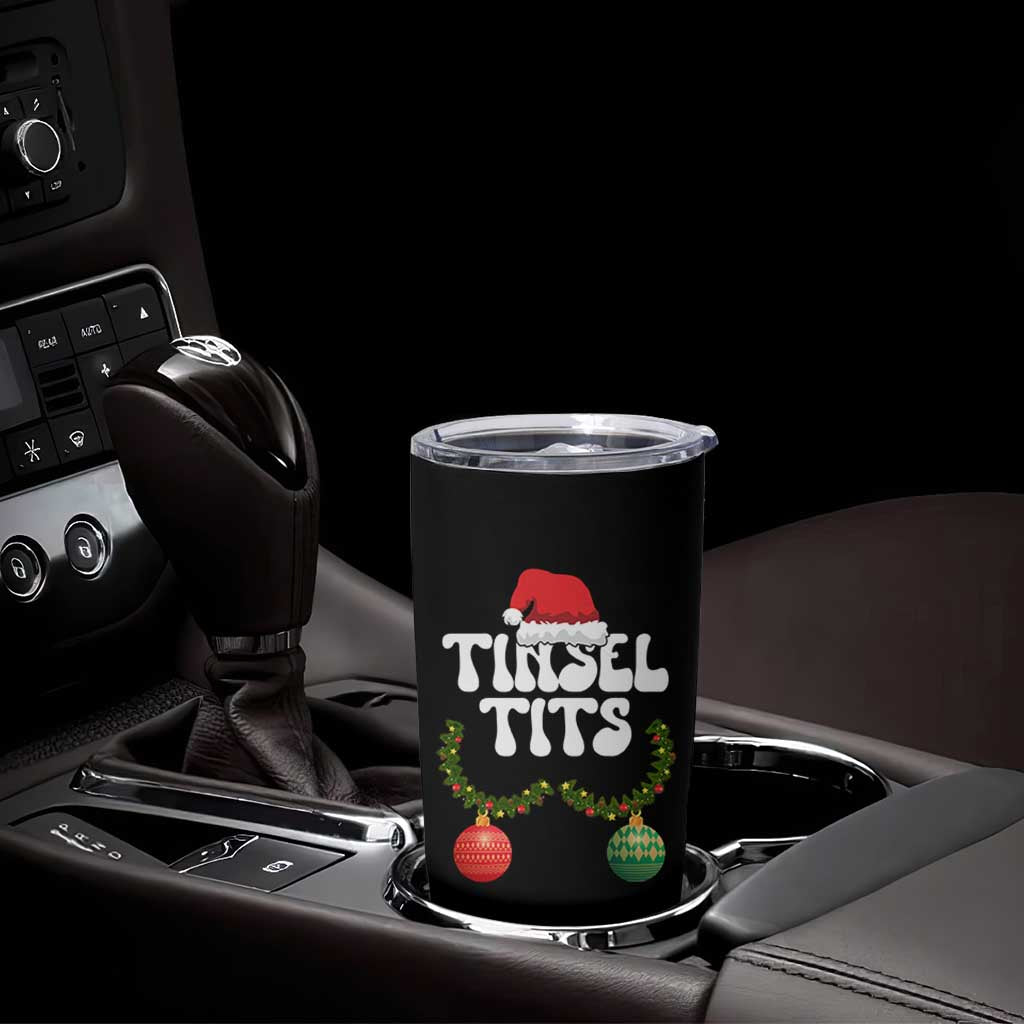 Christmas Tinsel Tits Tumbler Cup Funny Xmas Couple Matching - Wonder Print Shop