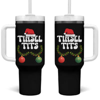 Christmas Tinsel Tits Tumbler With Handle Funny Xmas Couple Matching - Wonder Print Shop