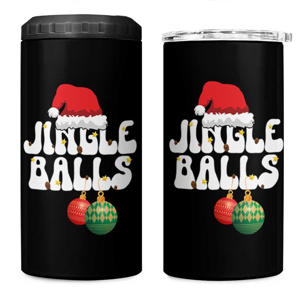 Christmas Jingle Balls 4 in 1 Can Cooler Tumbler Funny Xmas Couple Matching - Wonder Print Shop