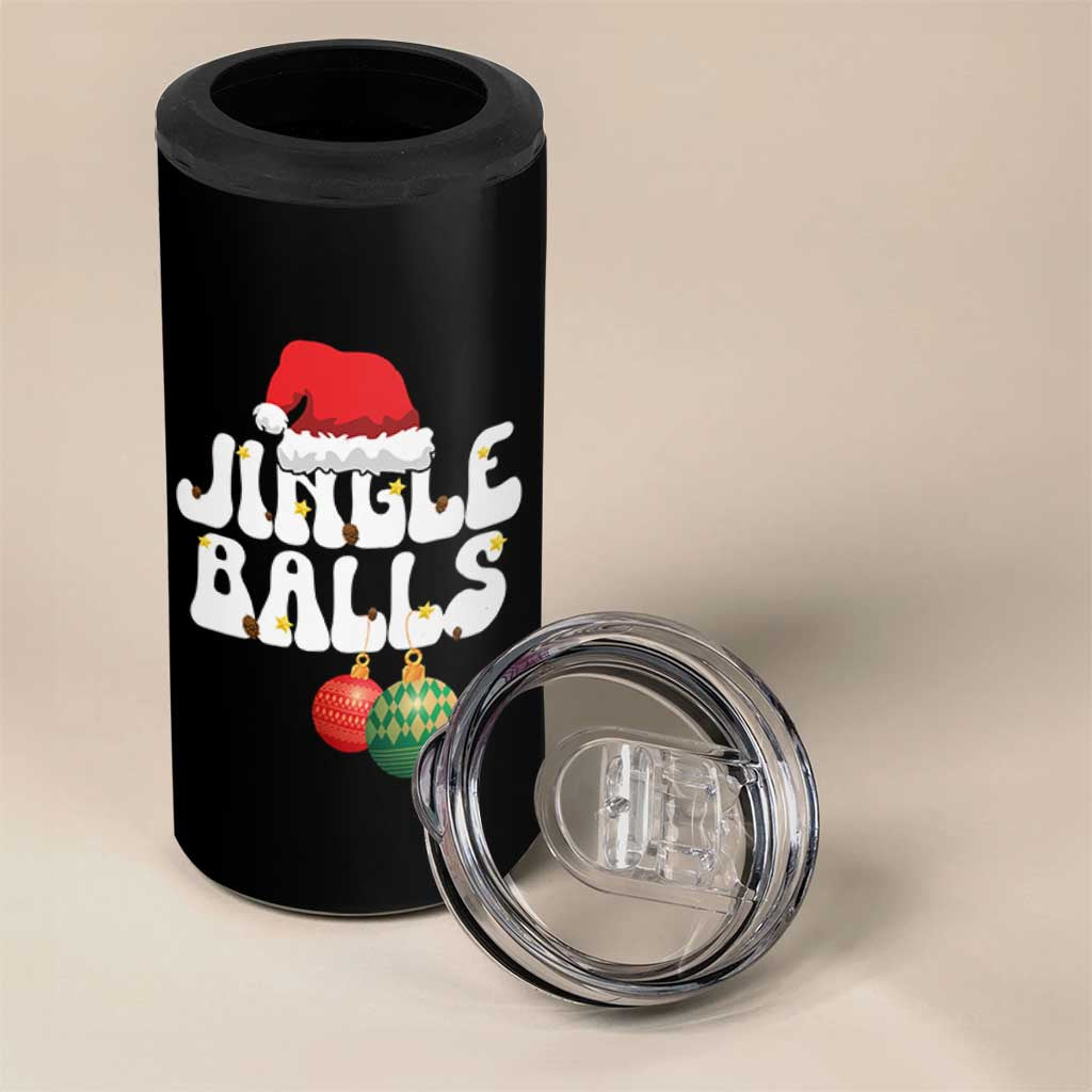 Christmas Jingle Balls 4 in 1 Can Cooler Tumbler Funny Xmas Couple Matching - Wonder Print Shop
