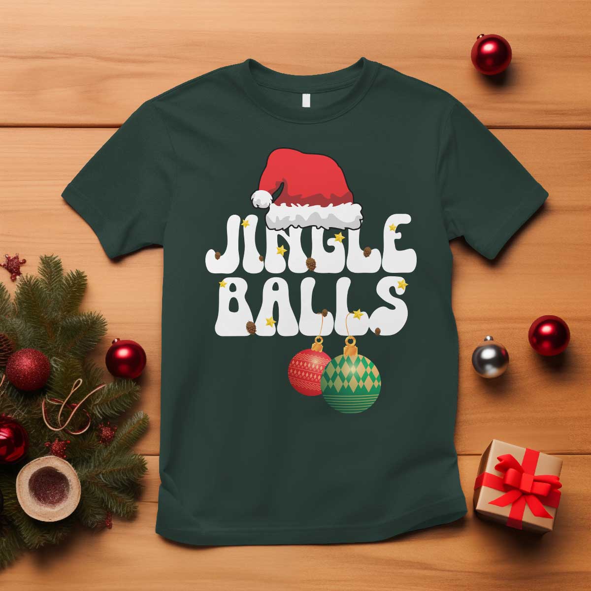 Christmas Jingle Balls T Shirt Funny Xmas Couple Matching - Wonder Print Shop