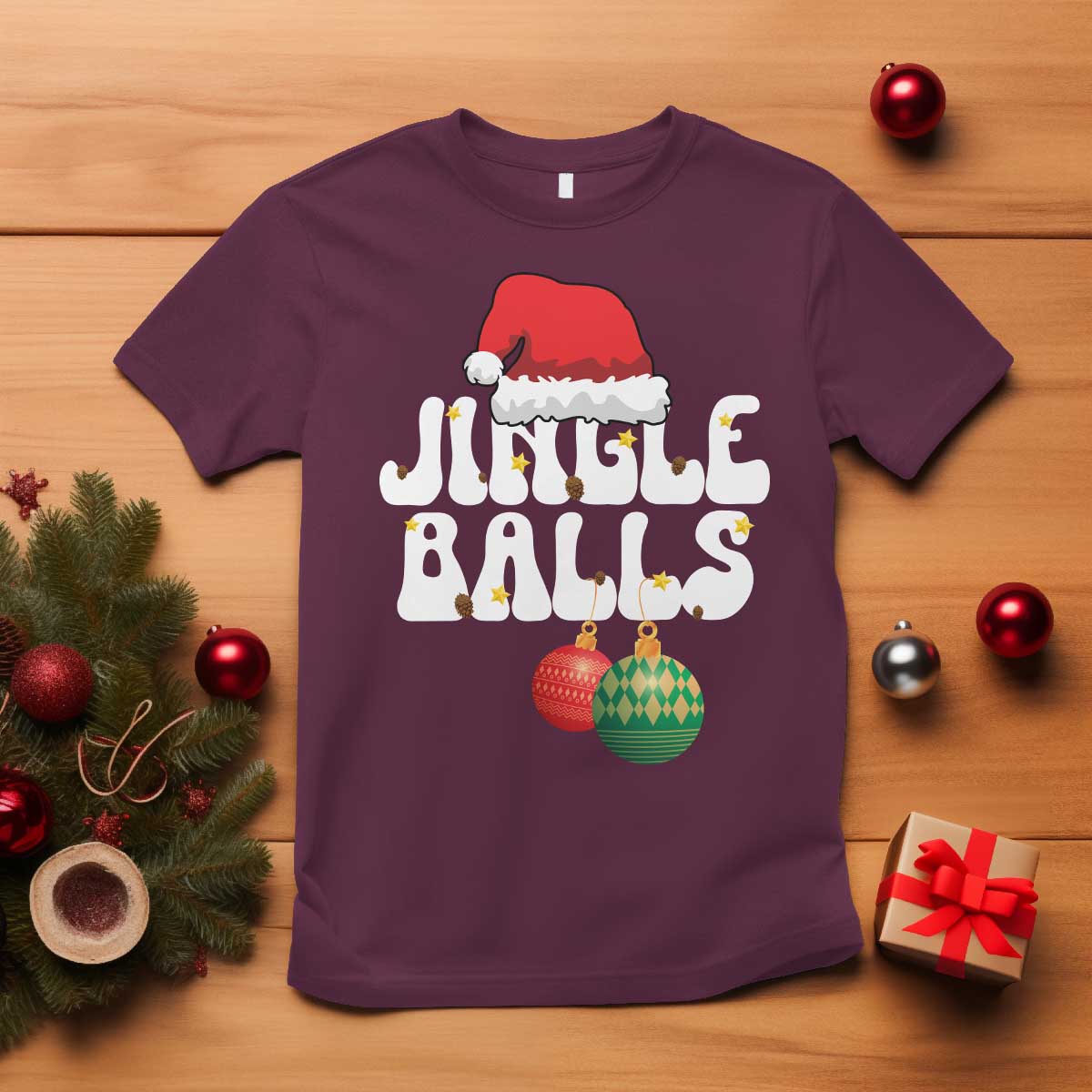 Christmas Jingle Balls T Shirt Funny Xmas Couple Matching - Wonder Print Shop