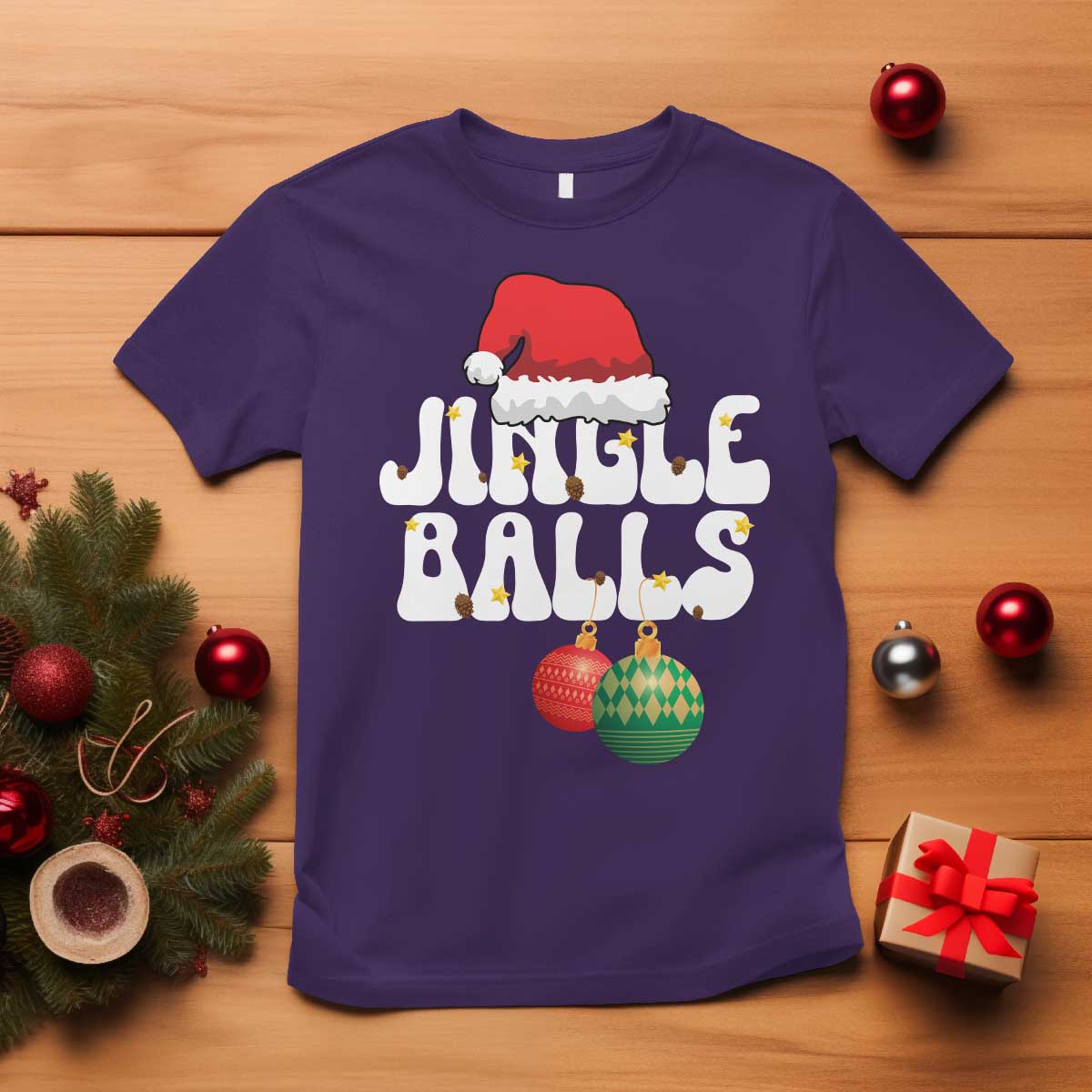 Christmas Jingle Balls T Shirt Funny Xmas Couple Matching - Wonder Print Shop
