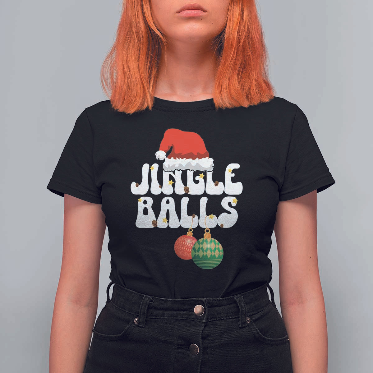 Christmas Jingle Balls T Shirt For Women Funny Xmas Couple Matching - Wonder Print Shop