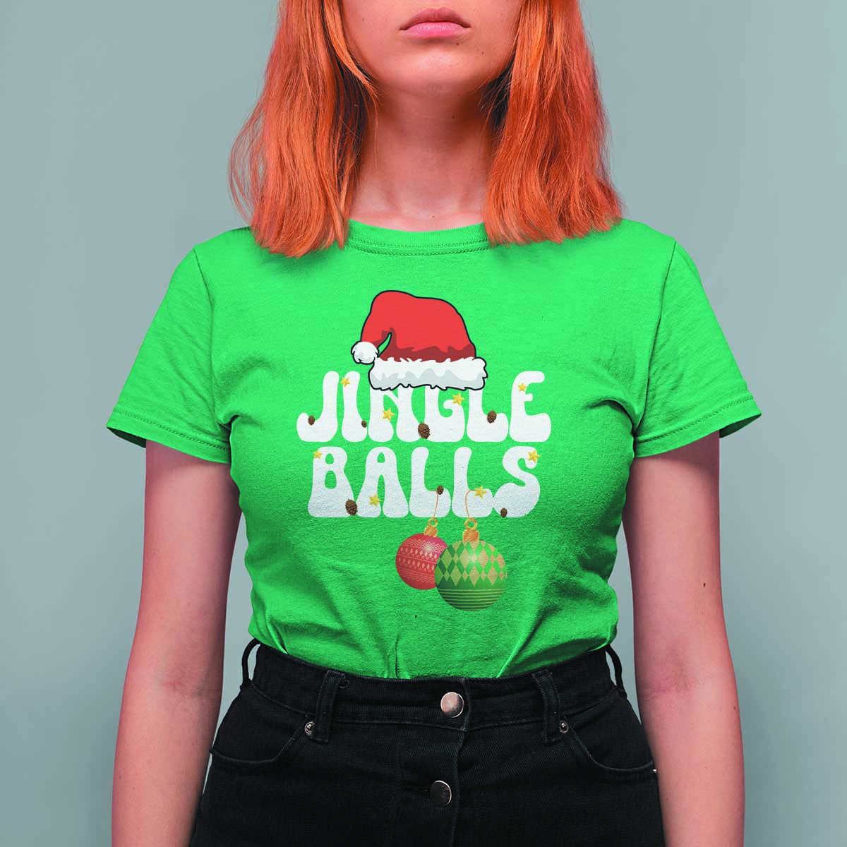 Christmas Jingle Balls T Shirt For Women Funny Xmas Couple Matching - Wonder Print Shop
