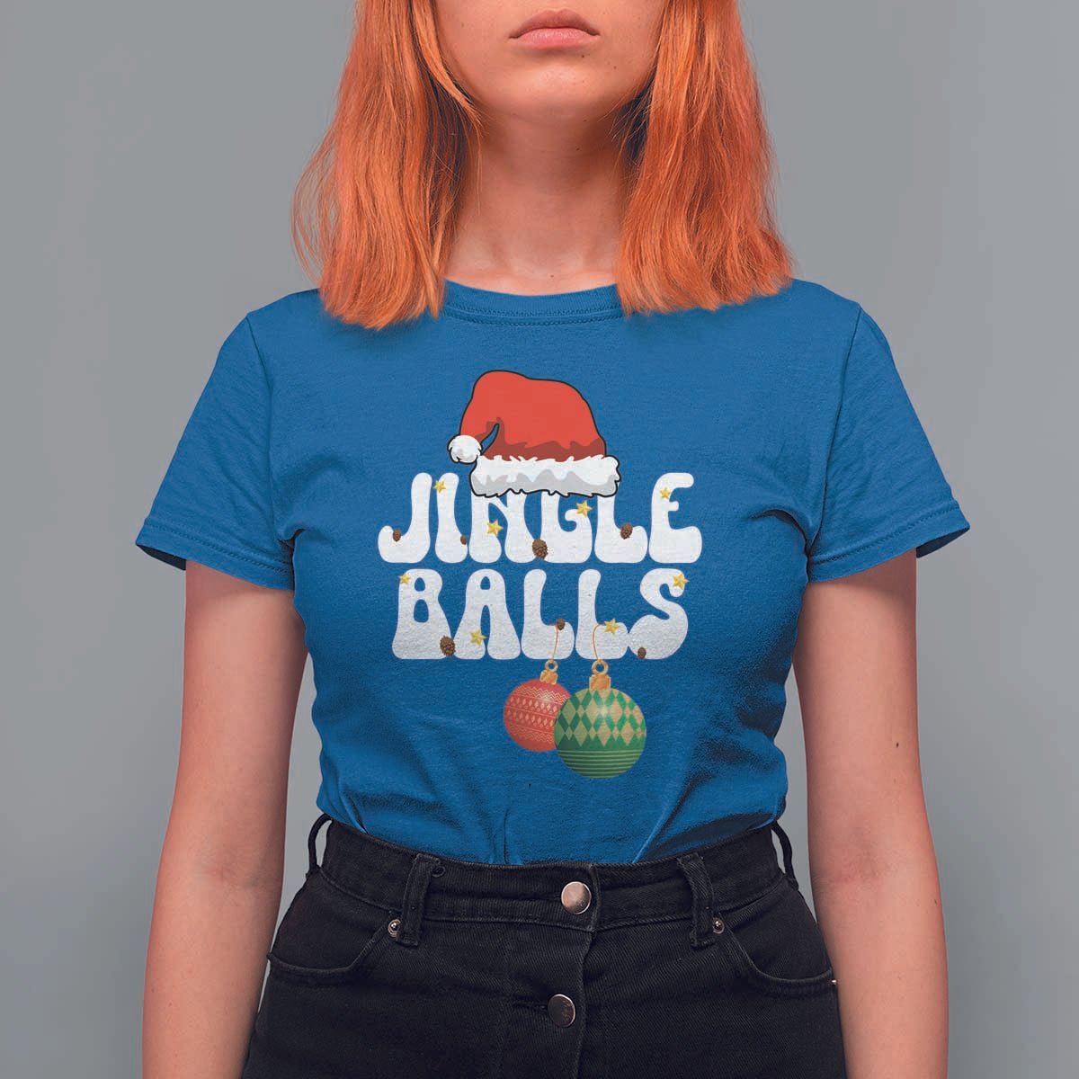 Christmas Jingle Balls T Shirt For Women Funny Xmas Couple Matching - Wonder Print Shop