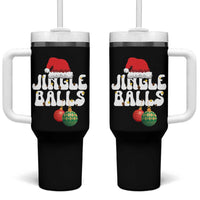 Christmas Jingle Balls Tumbler With Handle Funny Xmas Couple Matching - Wonder Print Shop