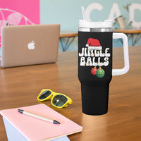 Christmas Jingle Balls Tumbler With Handle Funny Xmas Couple Matching - Wonder Print Shop