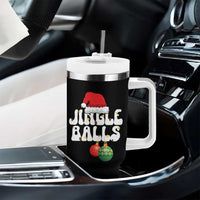 Christmas Jingle Balls Tumbler With Handle Funny Xmas Couple Matching - Wonder Print Shop