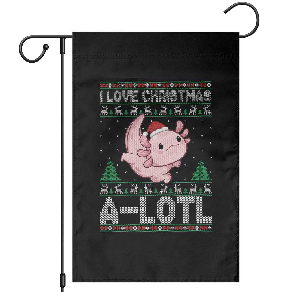 Funny Christmas Axolotl Garden Flag I Love Christmas A Lotl Xmas Salamander - Wonder Print Shop