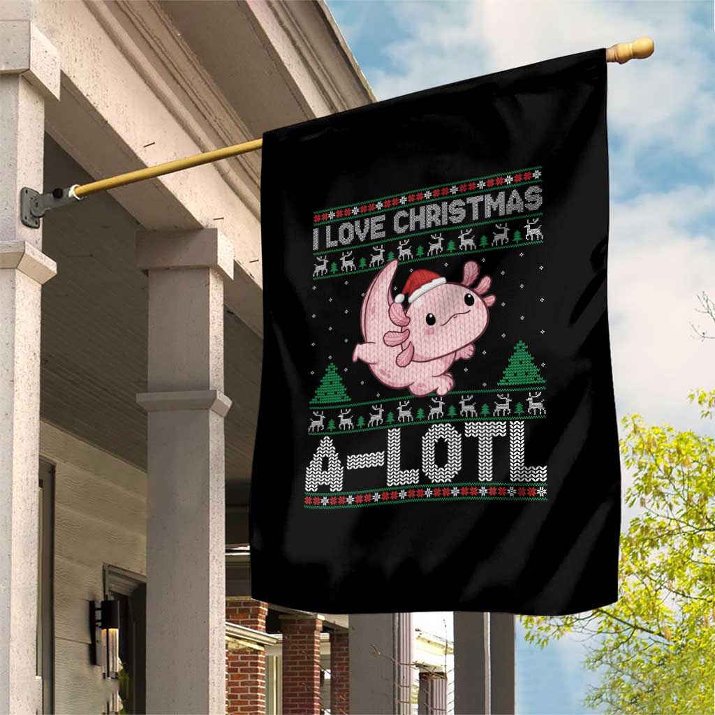 Funny Christmas Axolotl Garden Flag I Love Christmas A Lotl Xmas Salamander - Wonder Print Shop