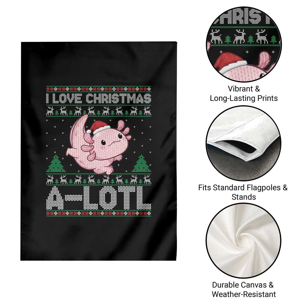 Funny Christmas Axolotl Garden Flag I Love Christmas A Lotl Xmas Salamander - Wonder Print Shop