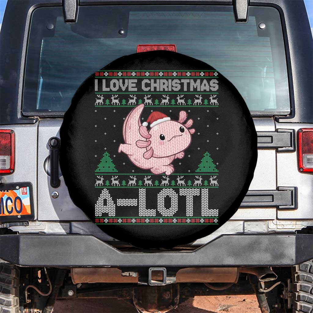 Funny Christmas Axolotl Spare Tire Cover I Love Christmas A Lotl Xmas Salamander - Wonder Print Shop