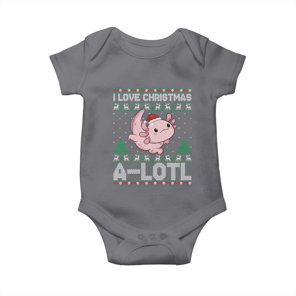 Funny Christmas Axolotl Baby Onesie I Love Christmas A Lotl Xmas Salamander - Wonder Print Shop