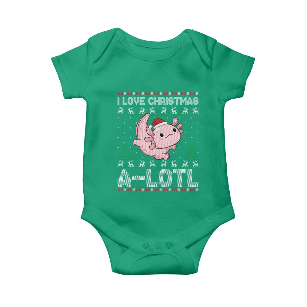 Funny Christmas Axolotl Baby Onesie I Love Christmas A Lotl Xmas Salamander - Wonder Print Shop