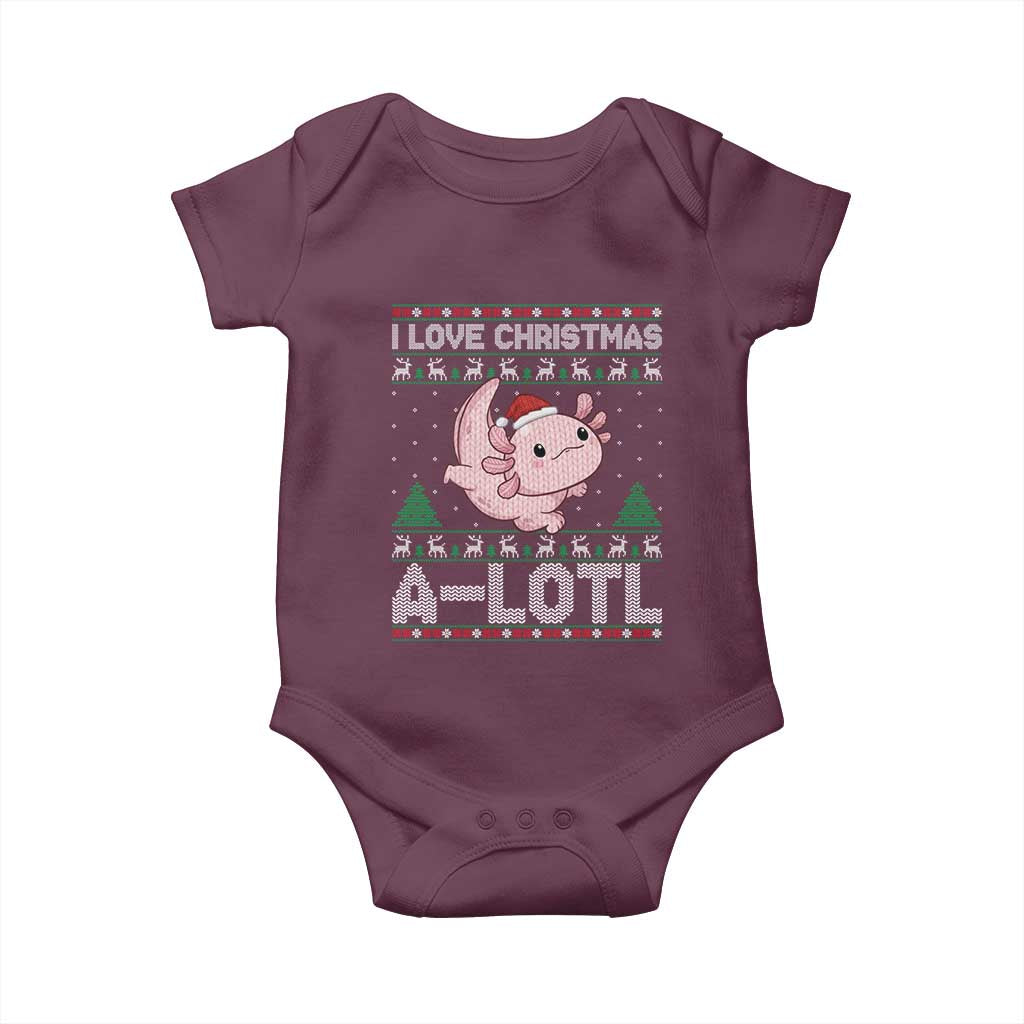 Funny Christmas Axolotl Baby Onesie I Love Christmas A Lotl Xmas Salamander - Wonder Print Shop