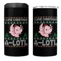 Funny Christmas Axolotl 4 in 1 Can Cooler Tumbler I Love Christmas A Lotl Xmas Salamander - Wonder Print Shop