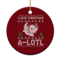 Funny Christmas Axolotl Ceramic Ornament I Love Christmas A Lotl Xmas Salamander - Wonder Print Shop