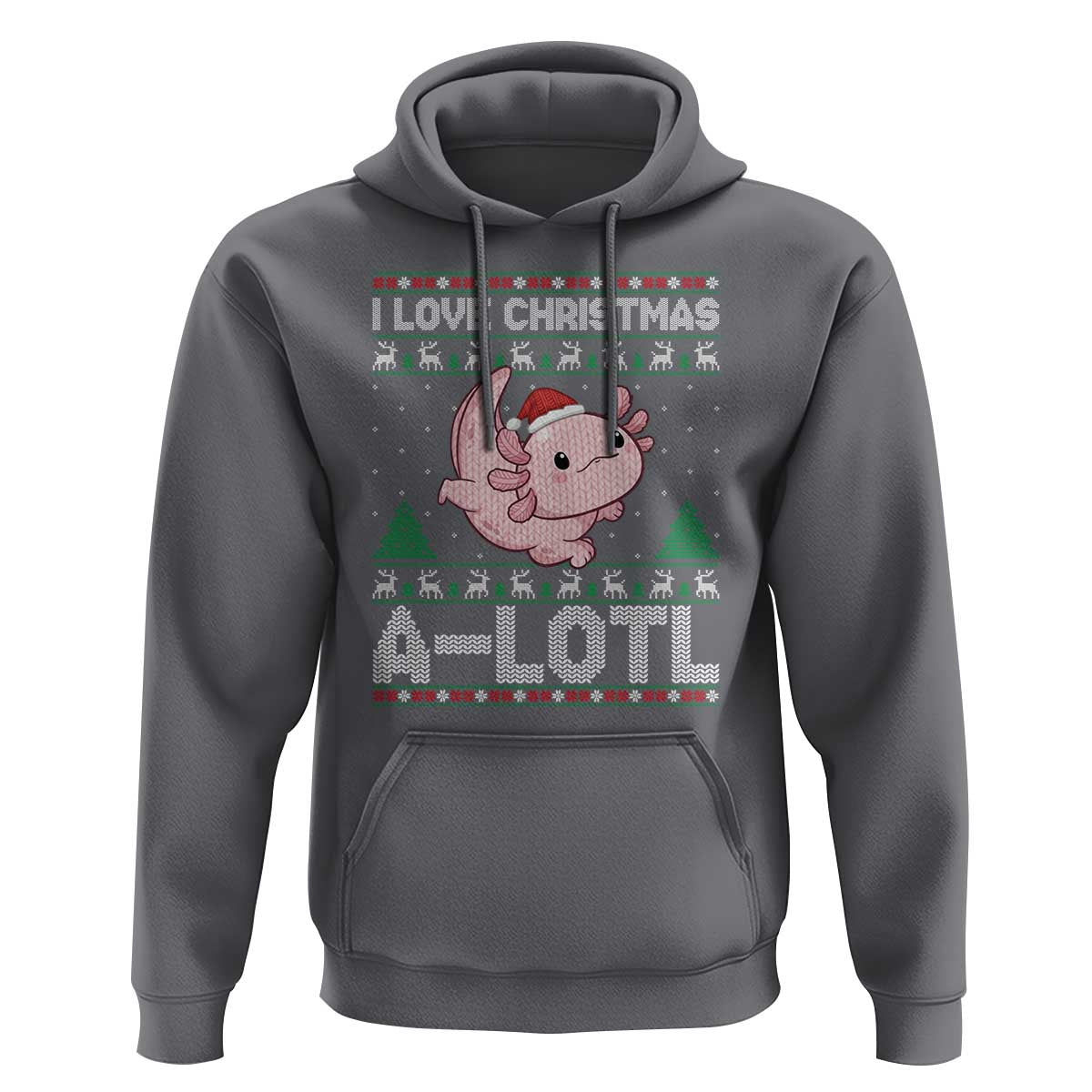 Funny Christmas Axolotl Hoodie I Love Christmas A Lotl Xmas Salamander - Wonder Print Shop