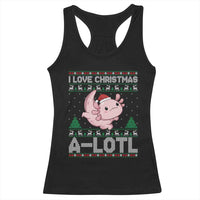 Funny Christmas Axolotl Racerback Tank Top I Love Christmas A Lotl Xmas Salamander - Wonder Print Shop