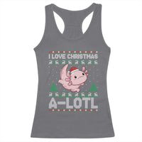 Funny Christmas Axolotl Racerback Tank Top I Love Christmas A Lotl Xmas Salamander - Wonder Print Shop