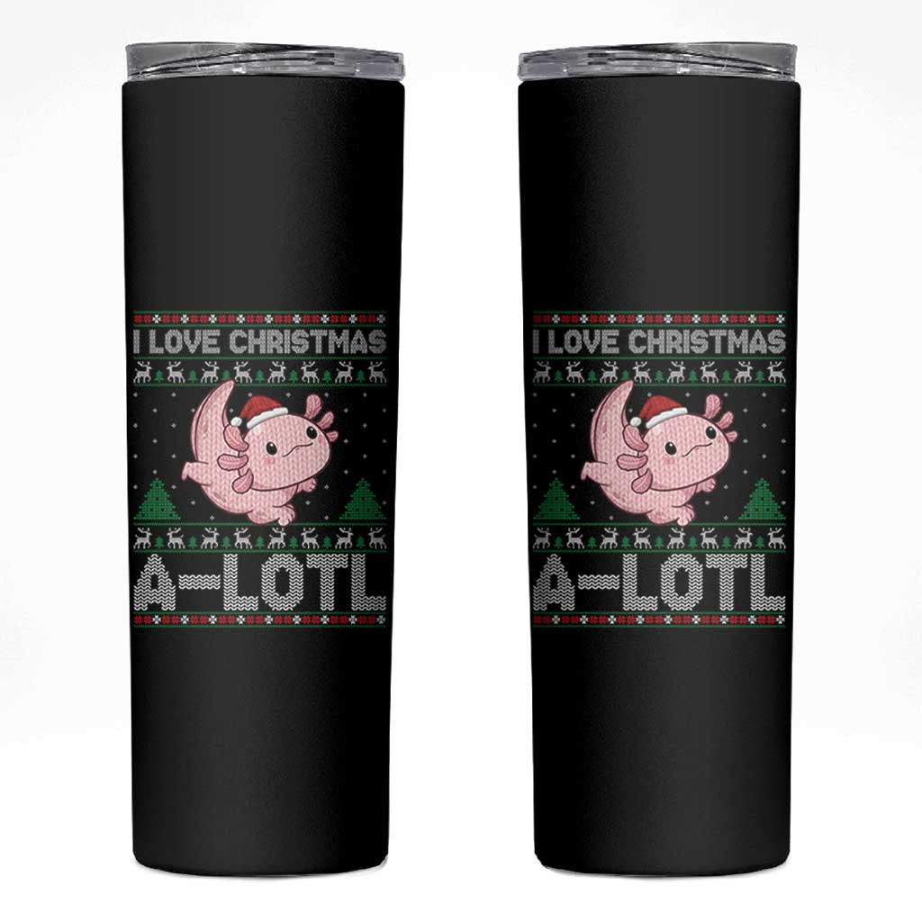 Funny Christmas Axolotl Skinny Tumbler I Love Christmas A Lotl Xmas Salamander - Wonder Print Shop