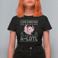 Funny Christmas Axolotl T Shirt For Women I Love Christmas A Lotl Xmas Salamander - Wonder Print Shop
