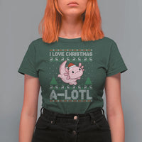 Funny Christmas Axolotl T Shirt For Women I Love Christmas A Lotl Xmas Salamander - Wonder Print Shop