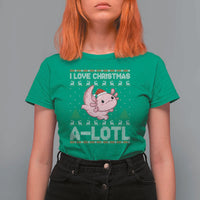 Funny Christmas Axolotl T Shirt For Women I Love Christmas A Lotl Xmas Salamander - Wonder Print Shop