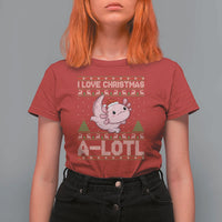 Funny Christmas Axolotl T Shirt For Women I Love Christmas A Lotl Xmas Salamander - Wonder Print Shop