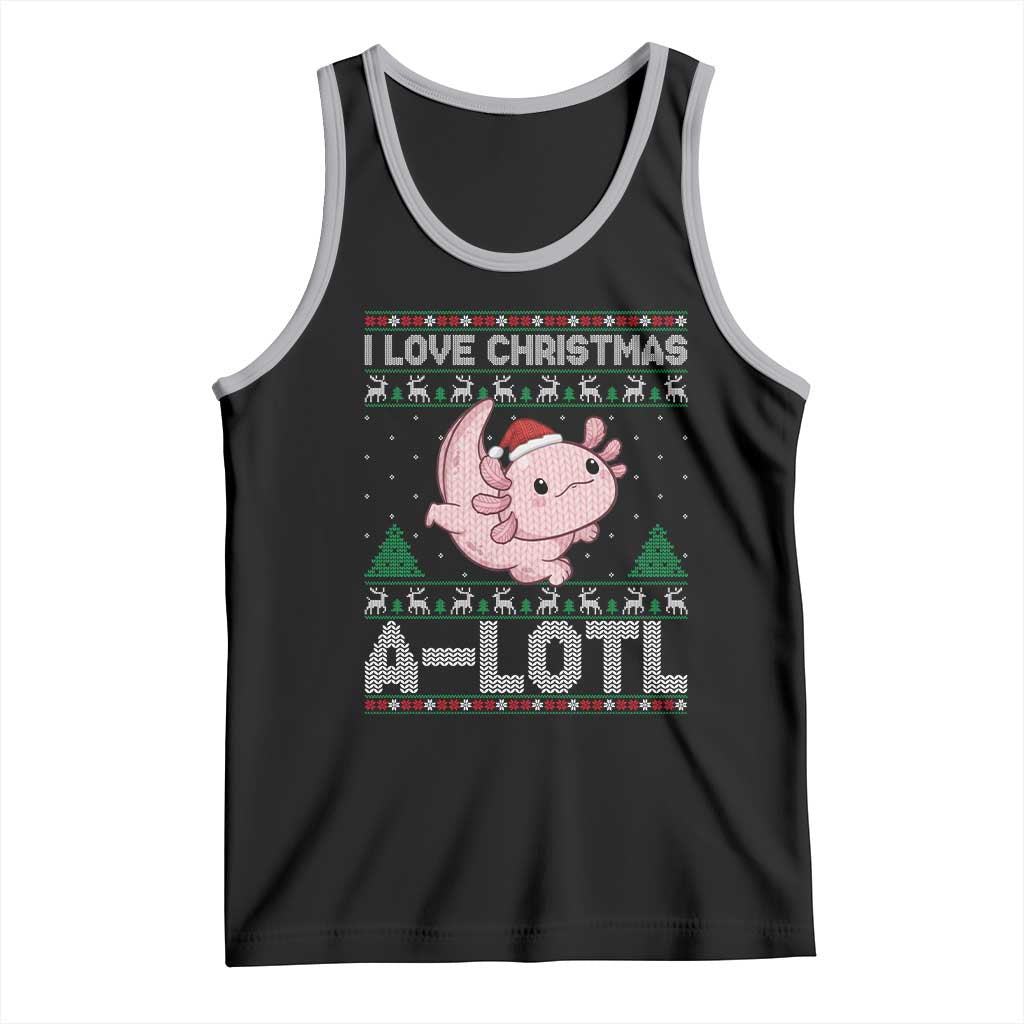 Funny Christmas Axolotl Tank Top I Love Christmas A Lotl Xmas Salamander - Wonder Print Shop
