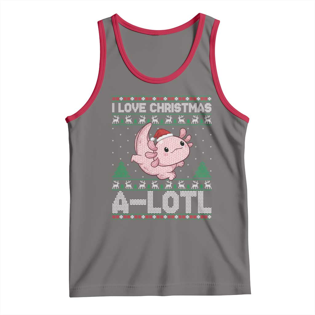Funny Christmas Axolotl Tank Top I Love Christmas A Lotl Xmas Salamander - Wonder Print Shop