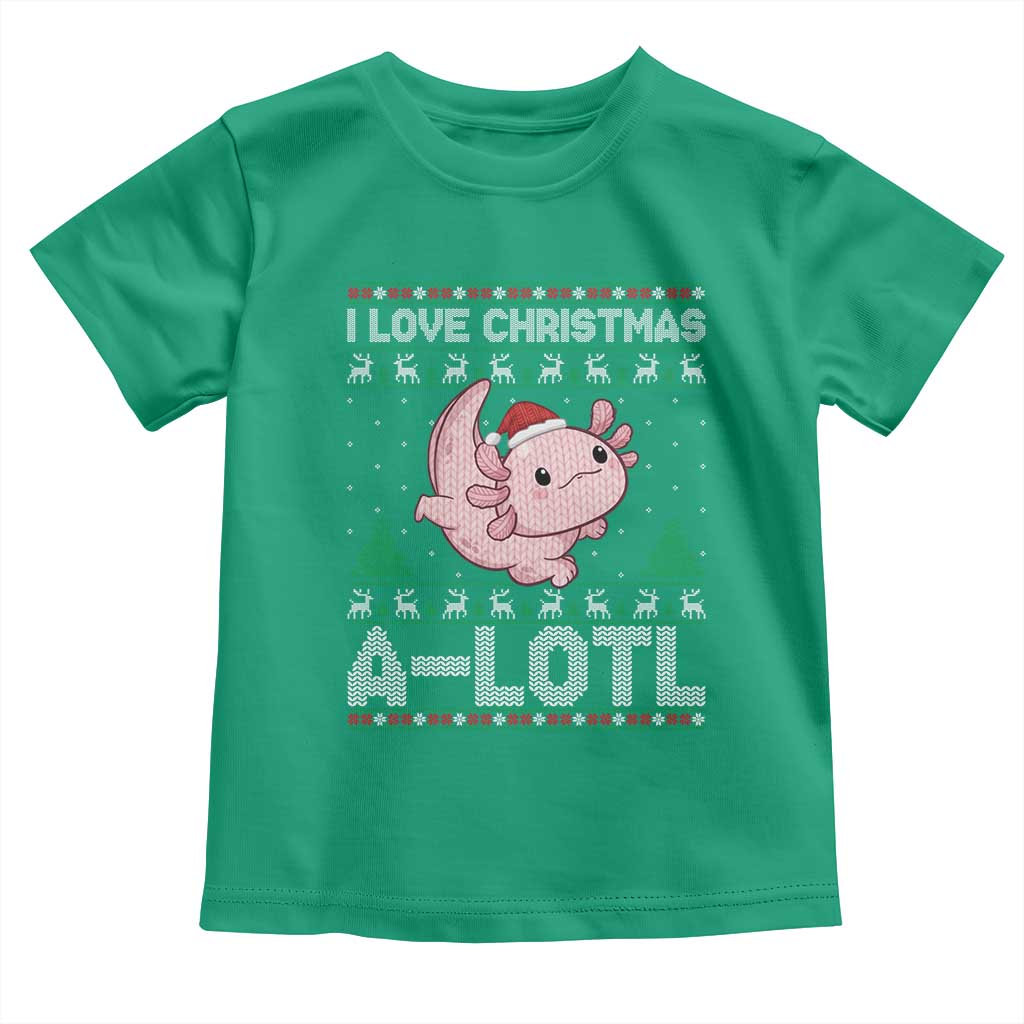 Funny Christmas Axolotl Toddler T Shirt I Love Christmas A Lotl Xmas Salamander - Wonder Print Shop