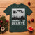 Funny Christmas Santa T Shirt I Want To Believe Sleigh With Reindeers - Wonder Print Shop