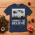 Funny Christmas Santa T Shirt I Want To Believe Sleigh With Reindeers - Wonder Print Shop
