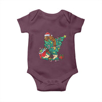 Funny Santa Bigfoot Christmas Tree Baby Onesie