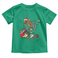 Funny Santa Bigfoot Christmas Tree Toddler T Shirt