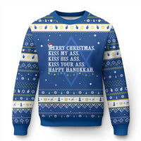 Funny Merry Christmas Kiss My His Your Ass Happy Hanukkah Ugly Sweater - Wonder Print Shop