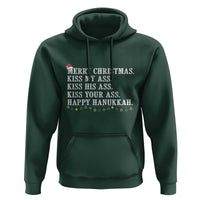 Funny Merry Christmas Kiss My His Your Ass Happy Hanukkah Hoodie