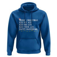 Funny Merry Christmas Kiss My His Your Ass Happy Hanukkah Hoodie