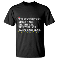 Funny Merry Christmas Kiss My His Your Ass Happy Hanukkah T Shirt - Wonder Print Shop