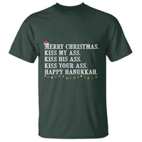 Funny Merry Christmas Kiss My His Your Ass Happy Hanukkah T Shirt - Wonder Print Shop